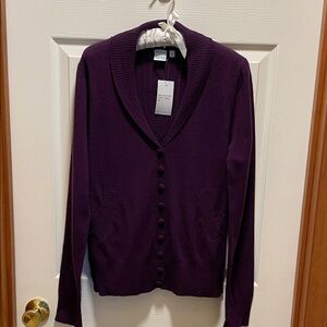 Myolee of London Women's Purple Cardigan Sweater